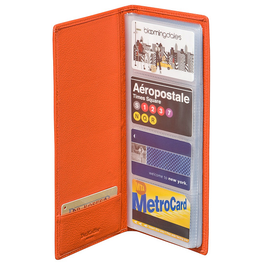 Визитница Dr.Koffer из натуральной кожи оранжевая