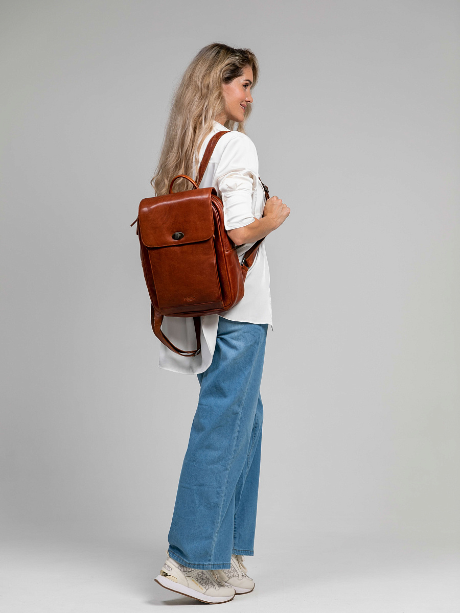 Рюкзак Dr.Koffer из натуральной кожи светло-коричневый