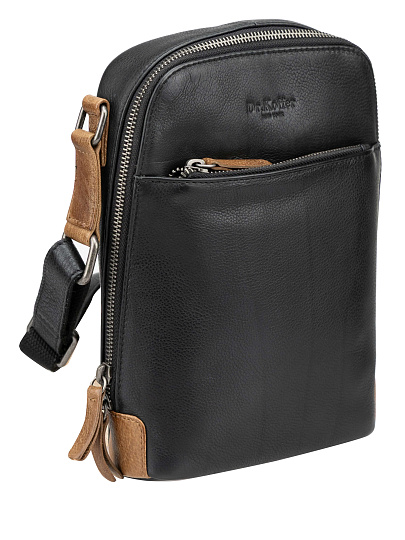 Сумка через плечо Dr. Koffer из натуральной кожи черная