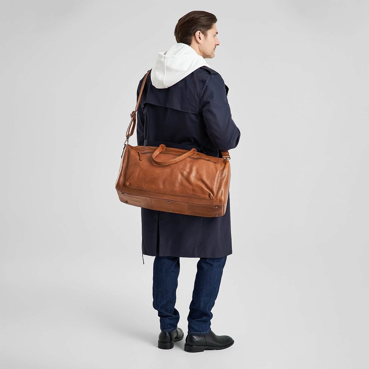 Сумка дорожная Dr.Koffer из натуральной кожи коричневая