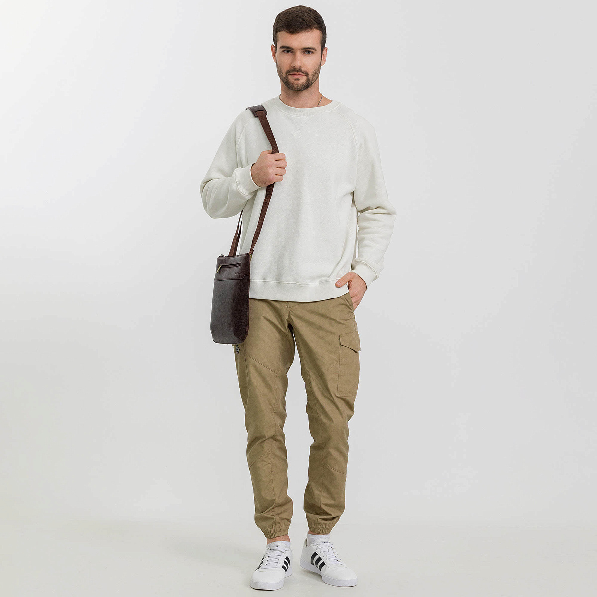 Сумка через плечо Dr.Koffer из натуральной кожи коричневая