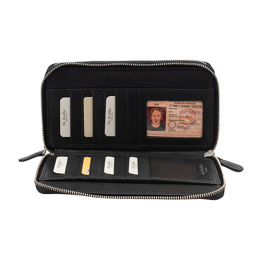 Портмоне Dr. Koffer из натуральной кожи черная