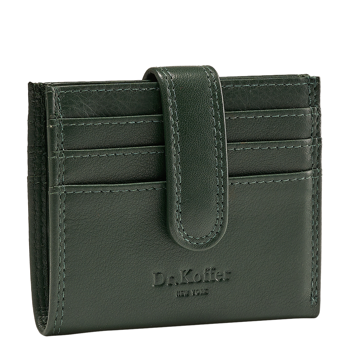 Кредитница Dr.Koffer из натуральной кожи зеленая