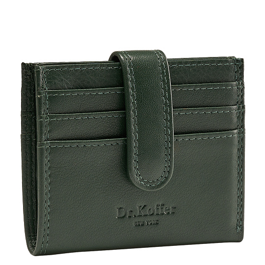 Кредитница Dr.Koffer из натуральной кожи зеленая