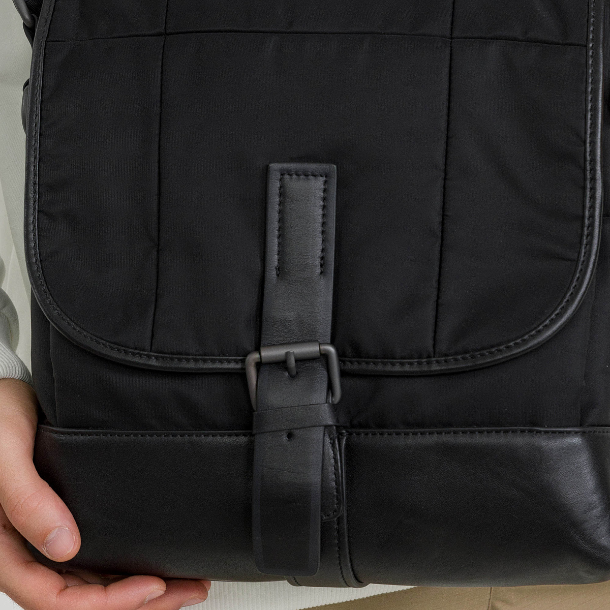 Сумка через плечо Dr.Koffer из нейлона и натуральной кожи