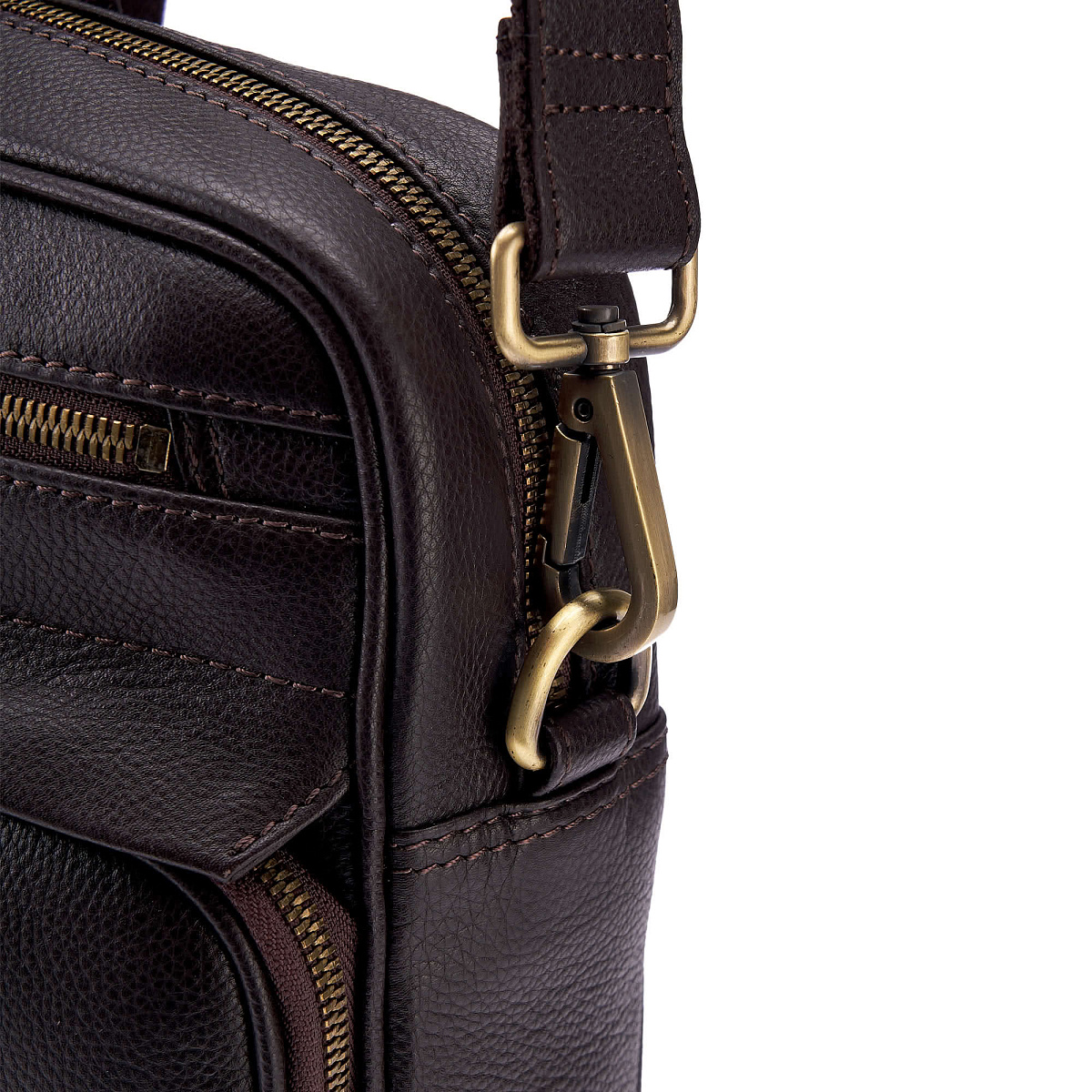 Деловая сумка Dr.Koffer из натуральной кожи темно-коричневая