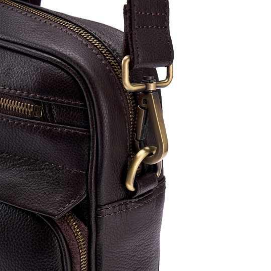 Деловая сумка Dr.Koffer из натуральной кожи темно-коричневая