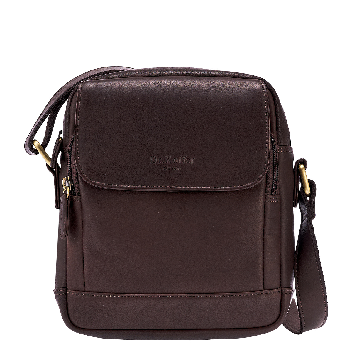 Сумка через плечо Dr.Koffer из натуральной кожи коричневая