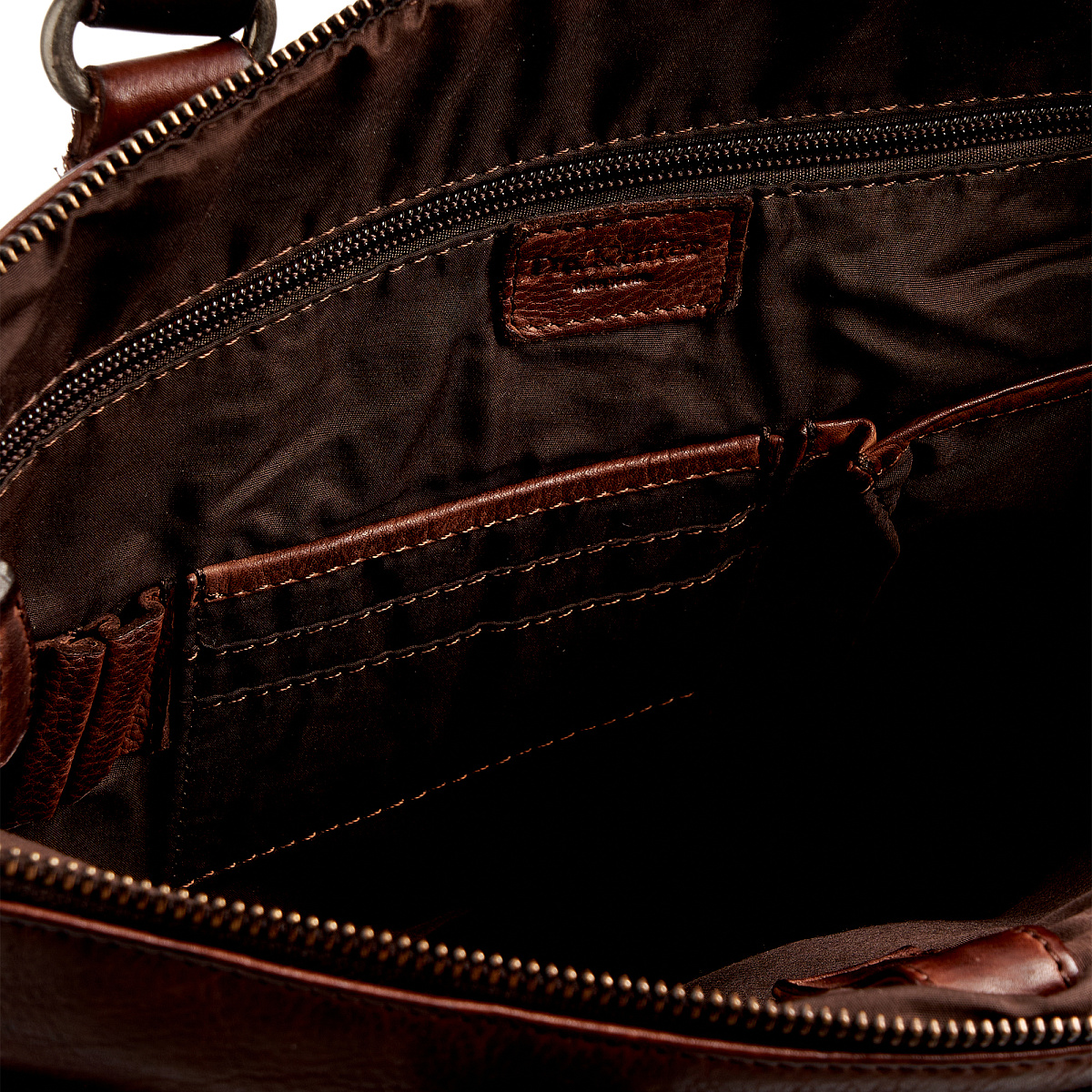 Деловая сумка Dr.Koffer из натуральной кожи темно-коричневая