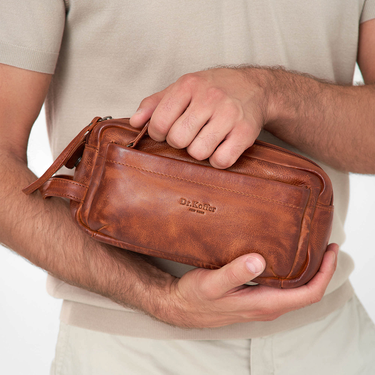 Несессер Dr.Koffer из натуральной кожи коричневый