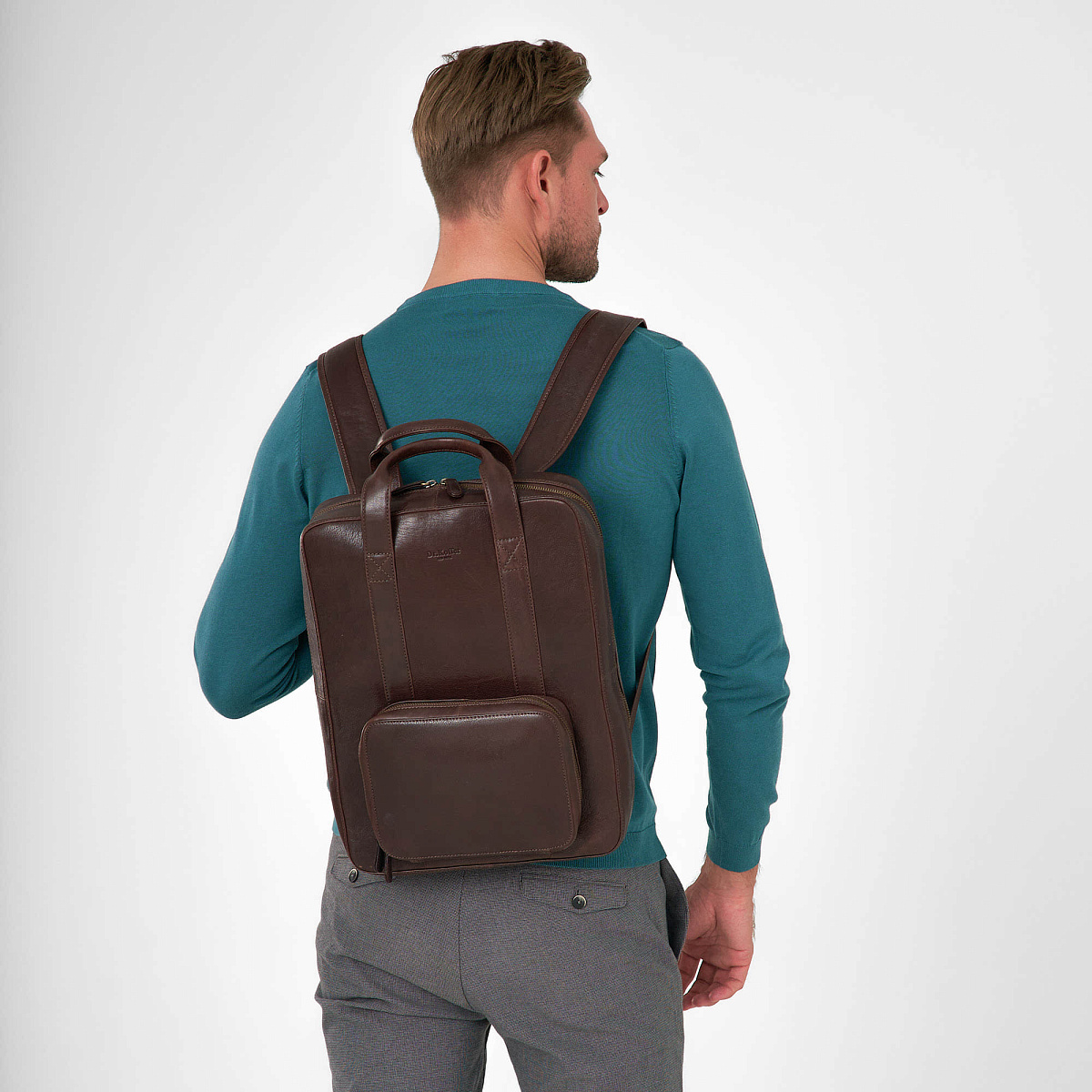 Рюкзак Dr.Koffer из натуральной кожи темно-коричневый