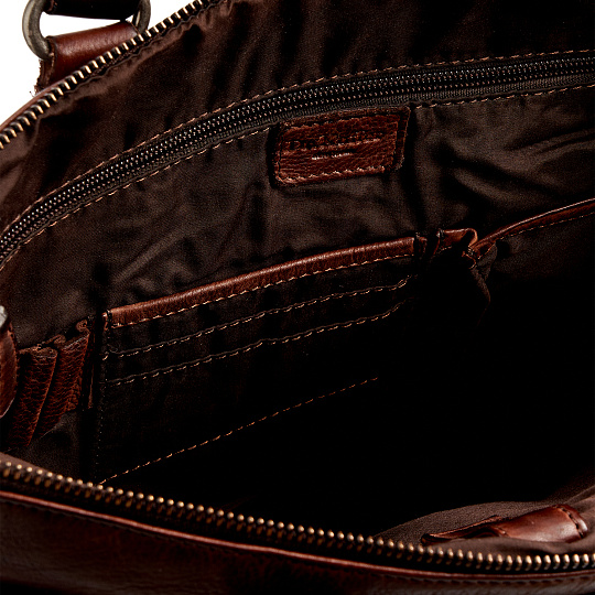 Деловая сумка Dr.Koffer из натуральной кожи темно-коричневая