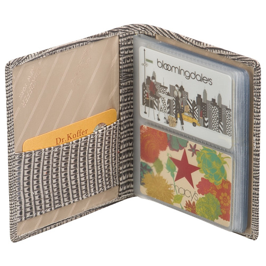 Визитница Dr.Koffer из натуральной кожи серая