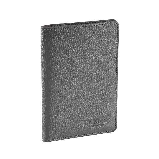 Обложка для паспорта Dr.Koffer из натуральной кожи серая