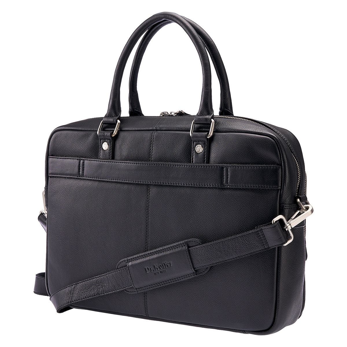 Деловая сумка Dr.Koffer из натуральной кожи черная