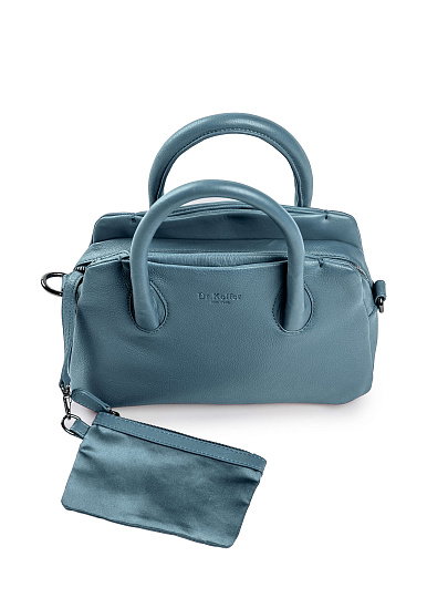 Женская сумка Dr.Koffer из натуральной кожи голубая