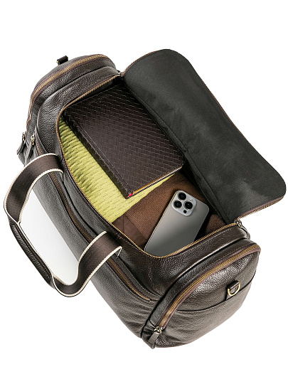 Дорожная сумка Dr. Koffer из натуральной кожи коричневая