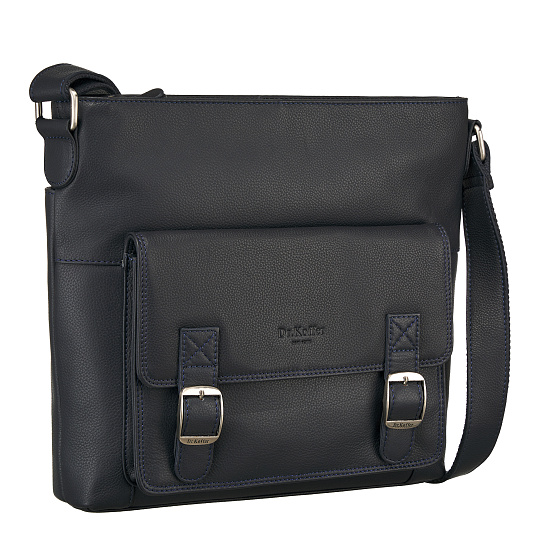 Сумка через плечо Dr.Koffer из натуральной кожи синяя