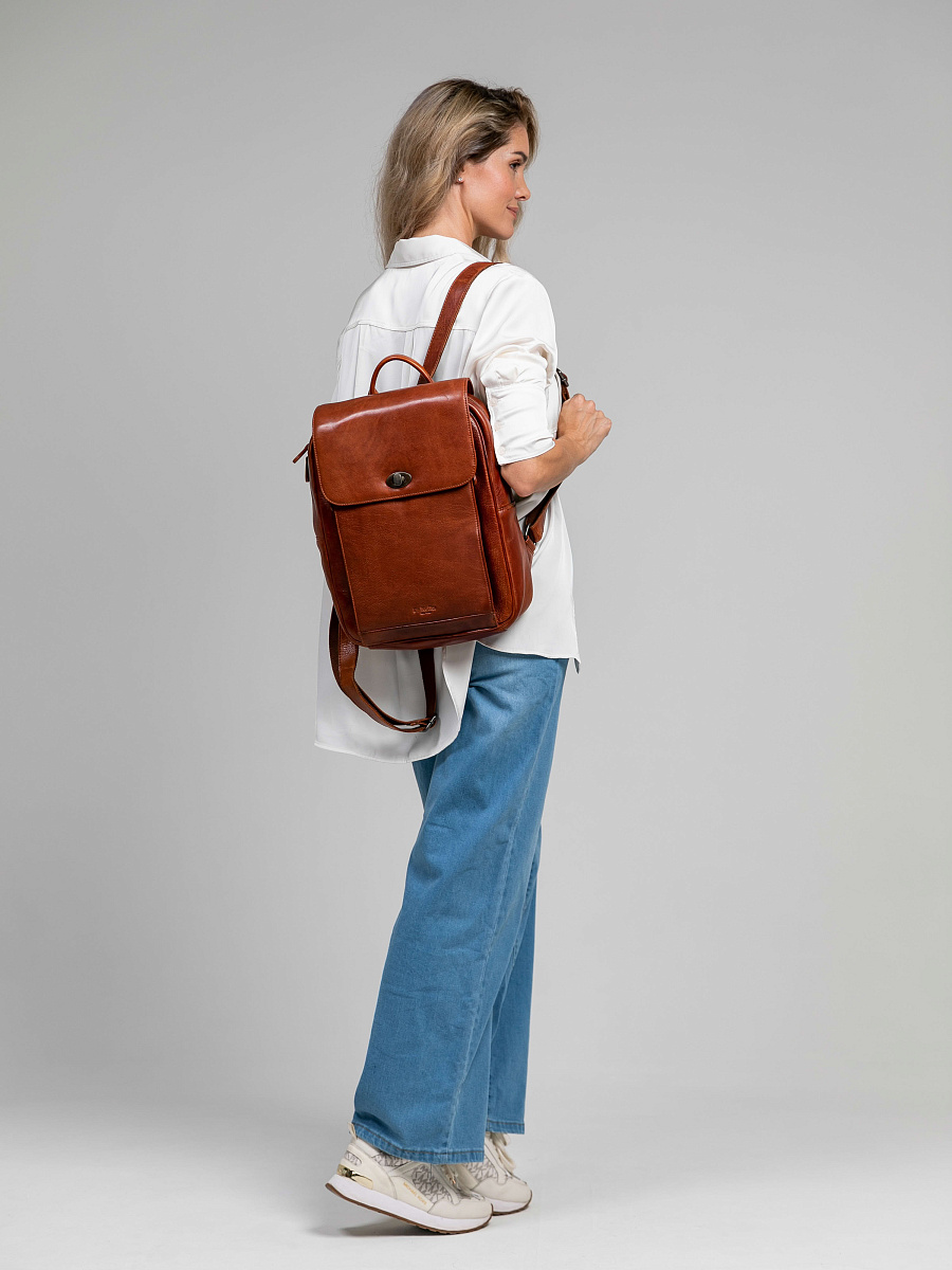 Рюкзак Dr.Koffer из натуральной кожи светло-коричневый