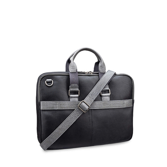 Деловая сумка Dr.Koffer из натуральной кожи черная