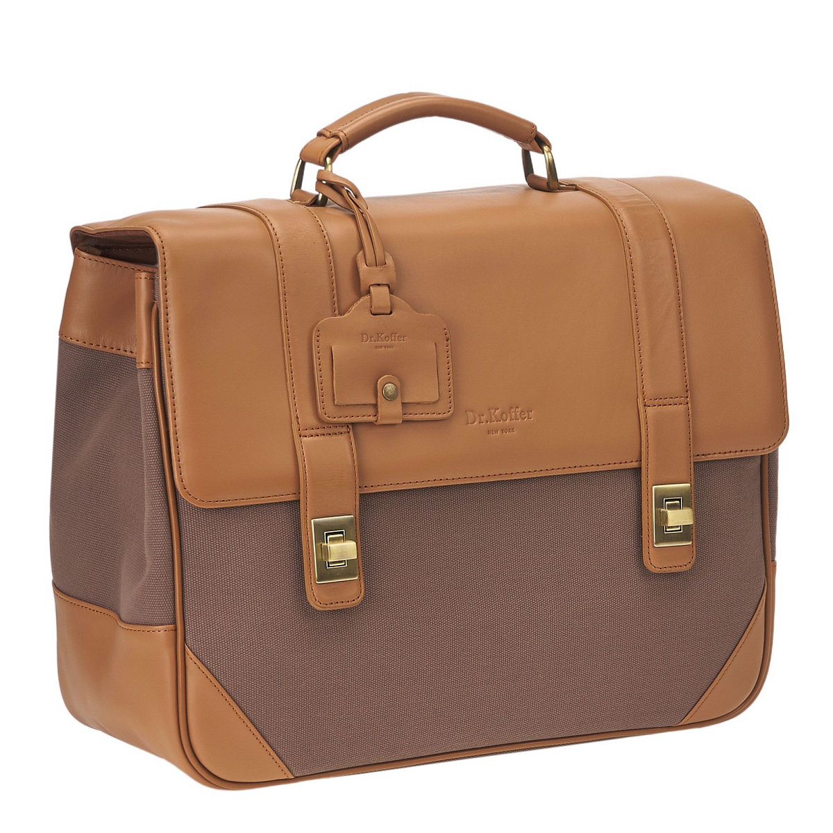 Сумка дорожная Dr.Koffer из натуральной кожи коричневая