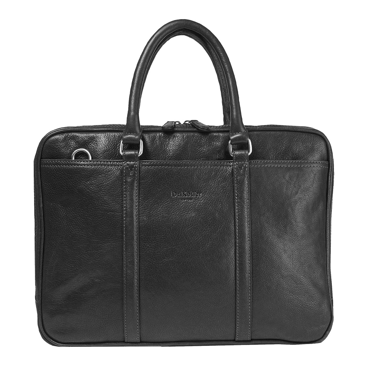 Деловая сумка Dr.Koffer из натуральной кожи черная