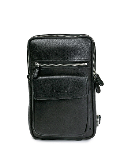 Сумка через плечо Dr.Koffer из натуральной кожи черная