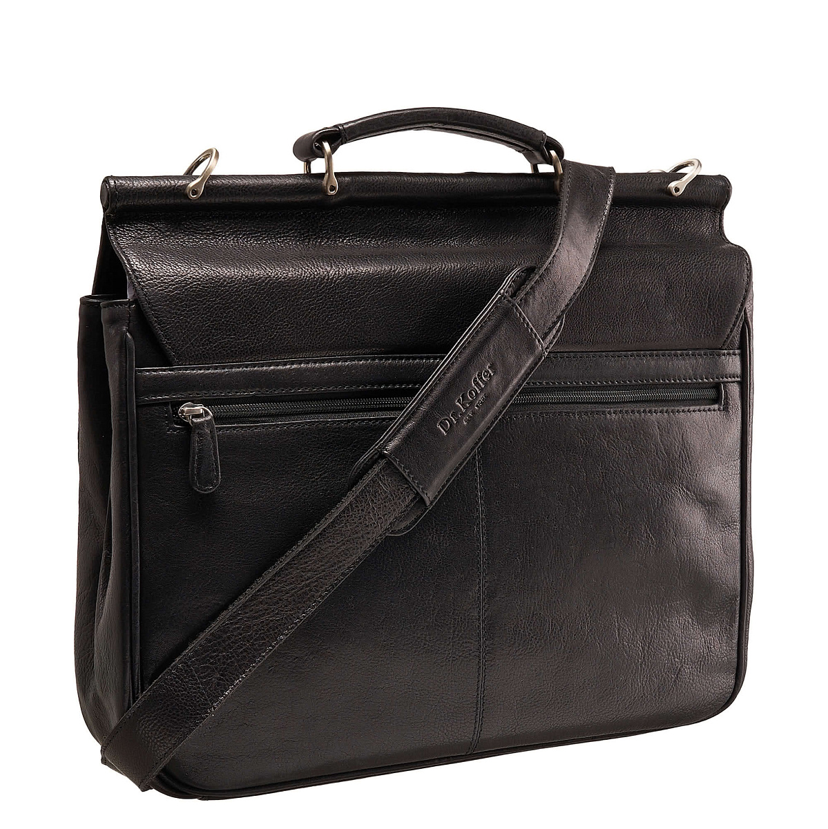 Портфель Dr.Koffer из натуральной кожи черный