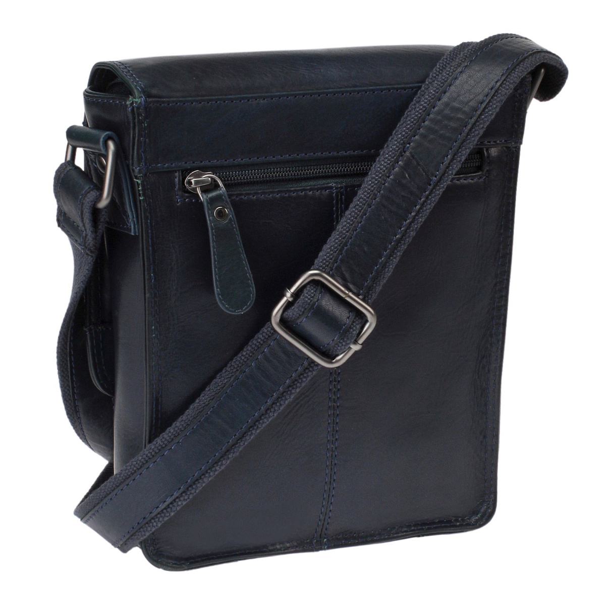 Сумка через плечо Dr.Koffer из натуральной кожи синяя