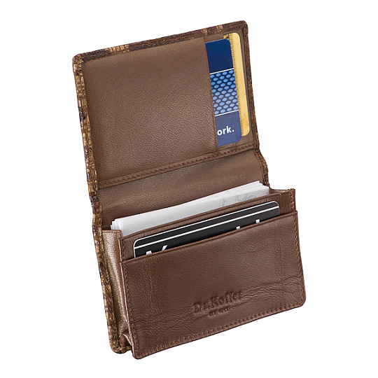 Визитница Dr.Koffer из натуральной кожи темно-коричневая