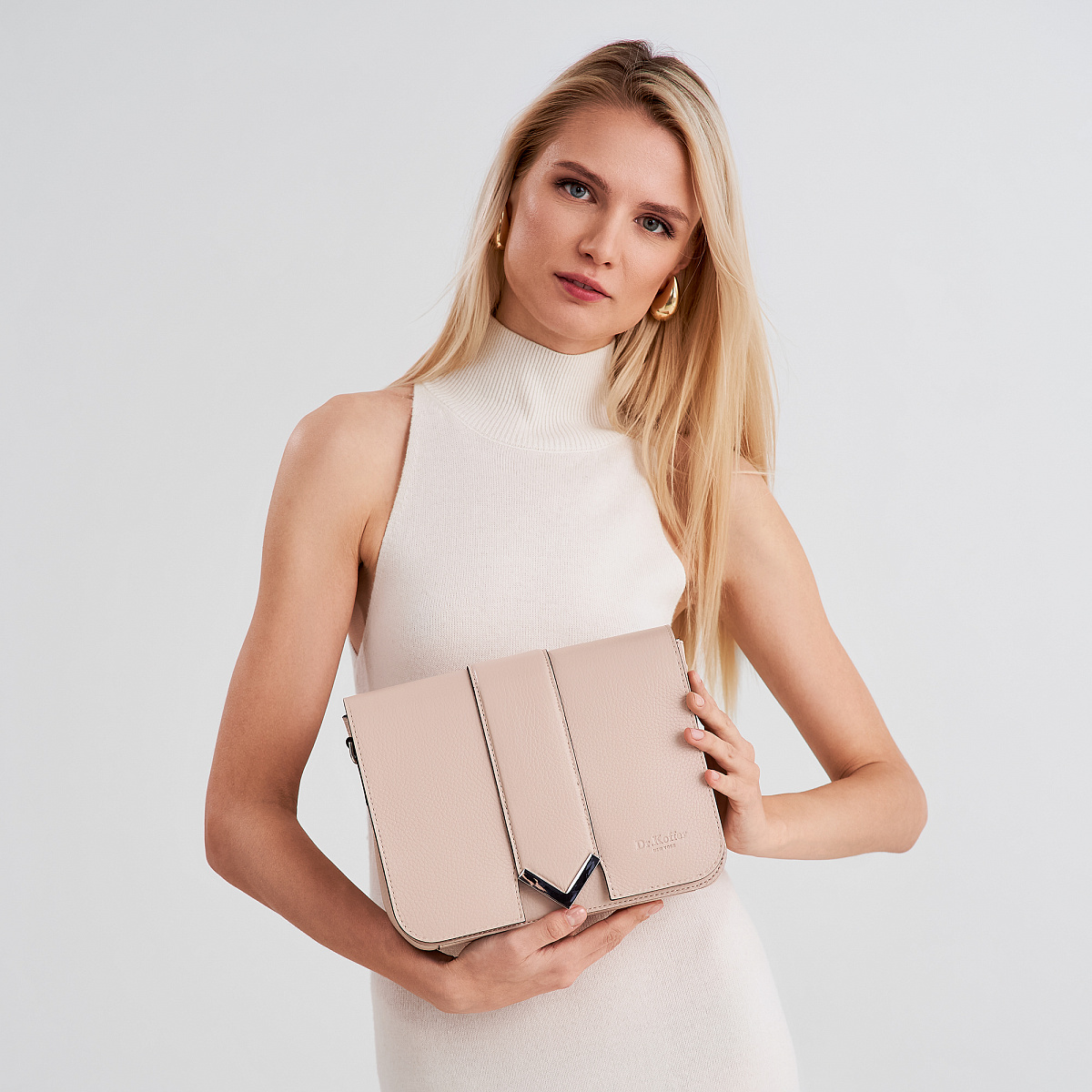 Женская сумка Dr. Koffer из натуральной кожи бежевая