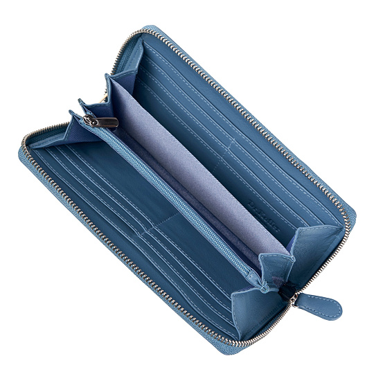 Портмоне Dr.Koffer из натуральной кожи голубое