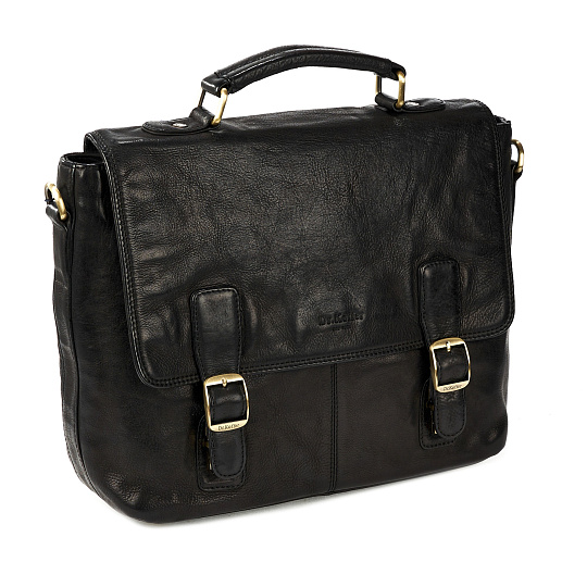 Портфель Dr.Koffer из натуральной кожи черный