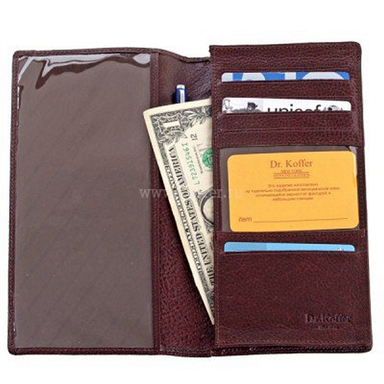 Портмоне Dr.Koffer из натуральной кожи коричневое
