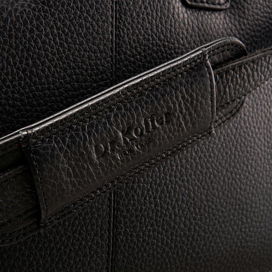 Деловая сумка Dr.Koffer из натуральной кожи черная