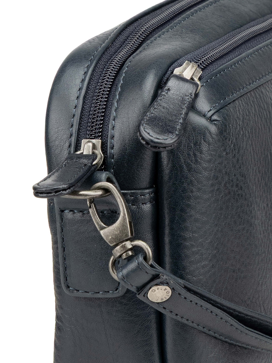 Сумка-визитка Dr. Koffer из натуральной кожи синяя