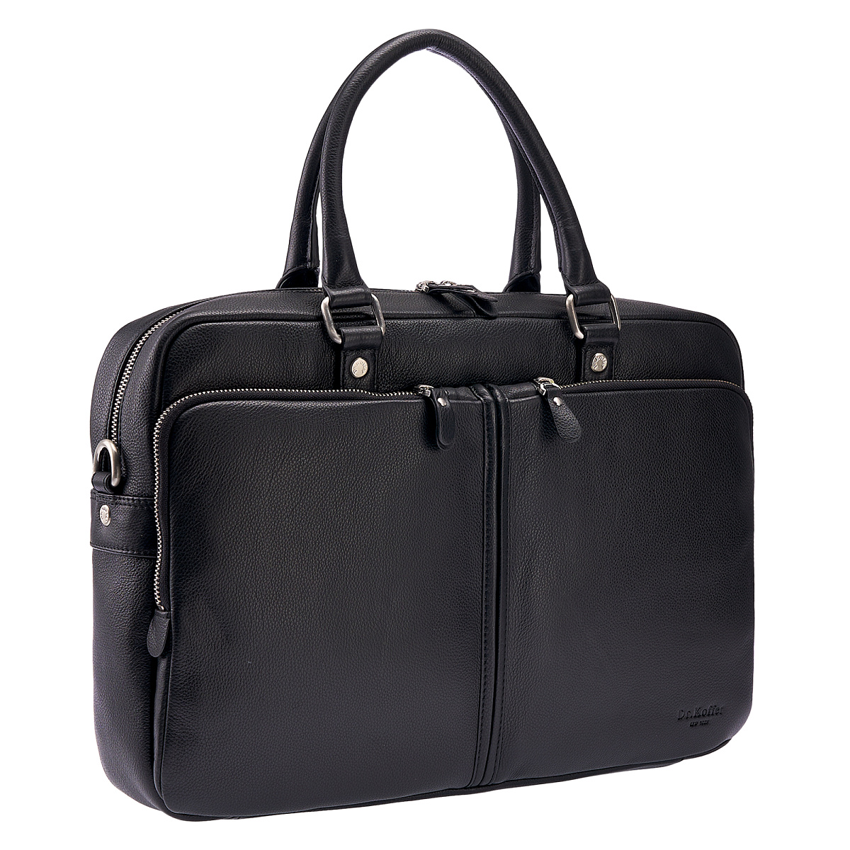 Деловая сумка Dr.Koffer из натуральной кожи черная