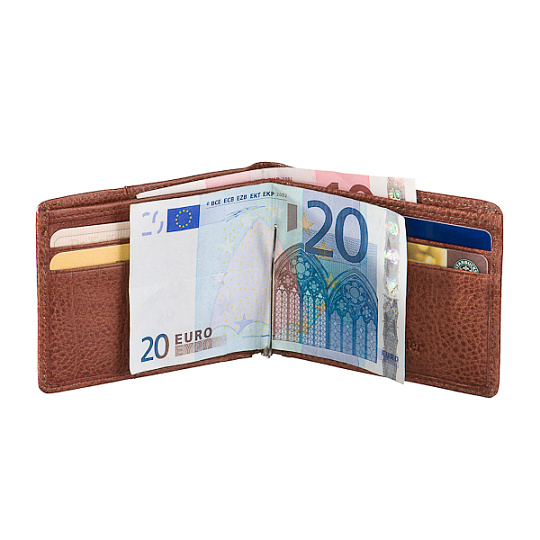 Зажим для денег Dr.Koffer из натуральной кожи коричневый