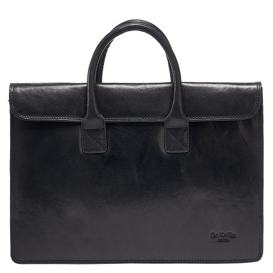 Деловая сумка Dr.Koffer из натуральной кожи черная
