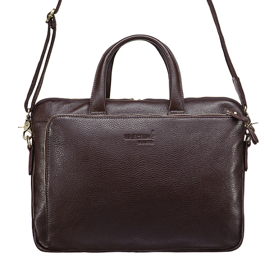 Мужская сумка-портфель коричневого цвета со съемным плечевым ремнем Dr.Koffer T6675-7-09