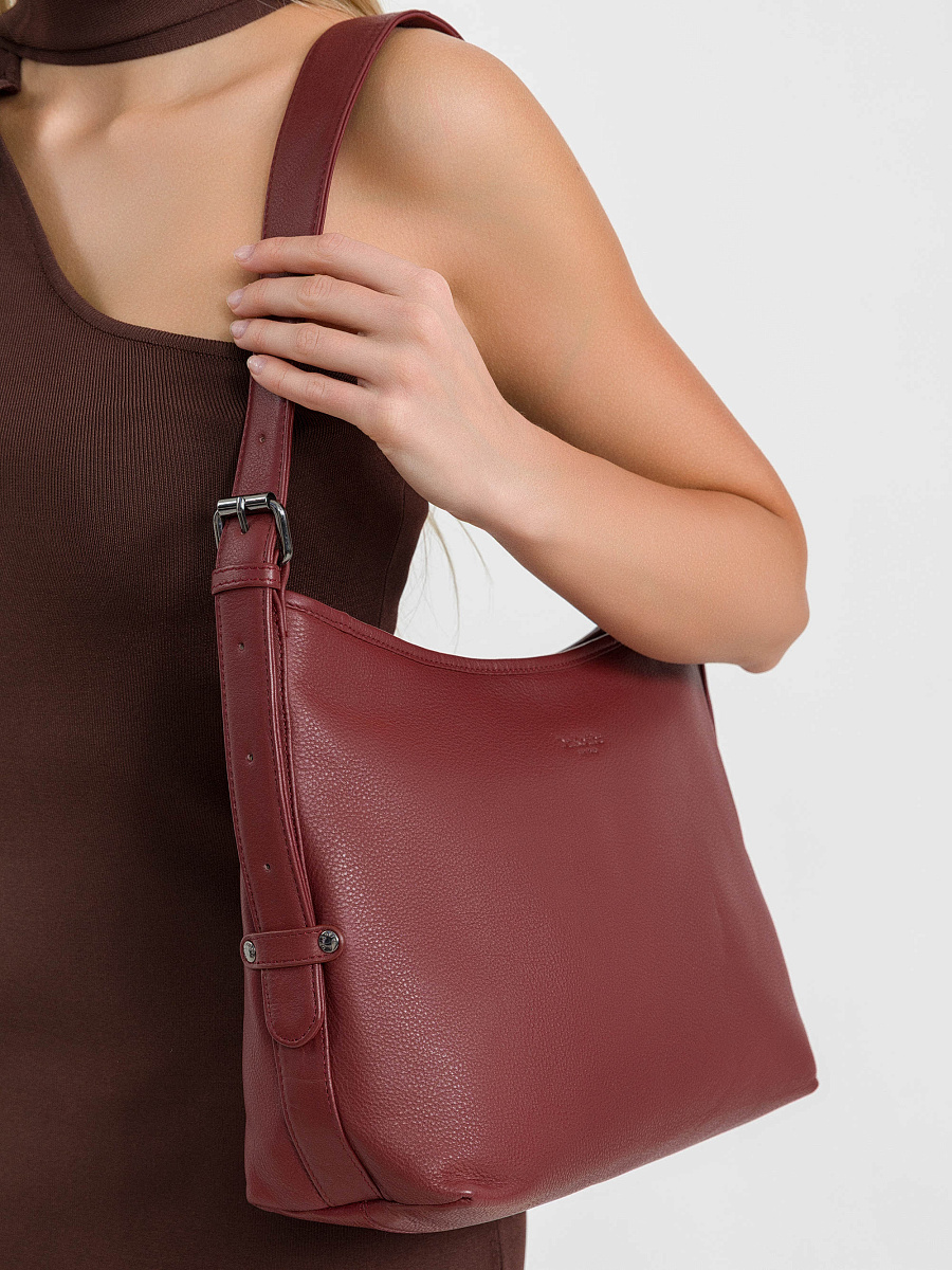 Женская сумка Dr.Koffer из натуральной кожи бордовая