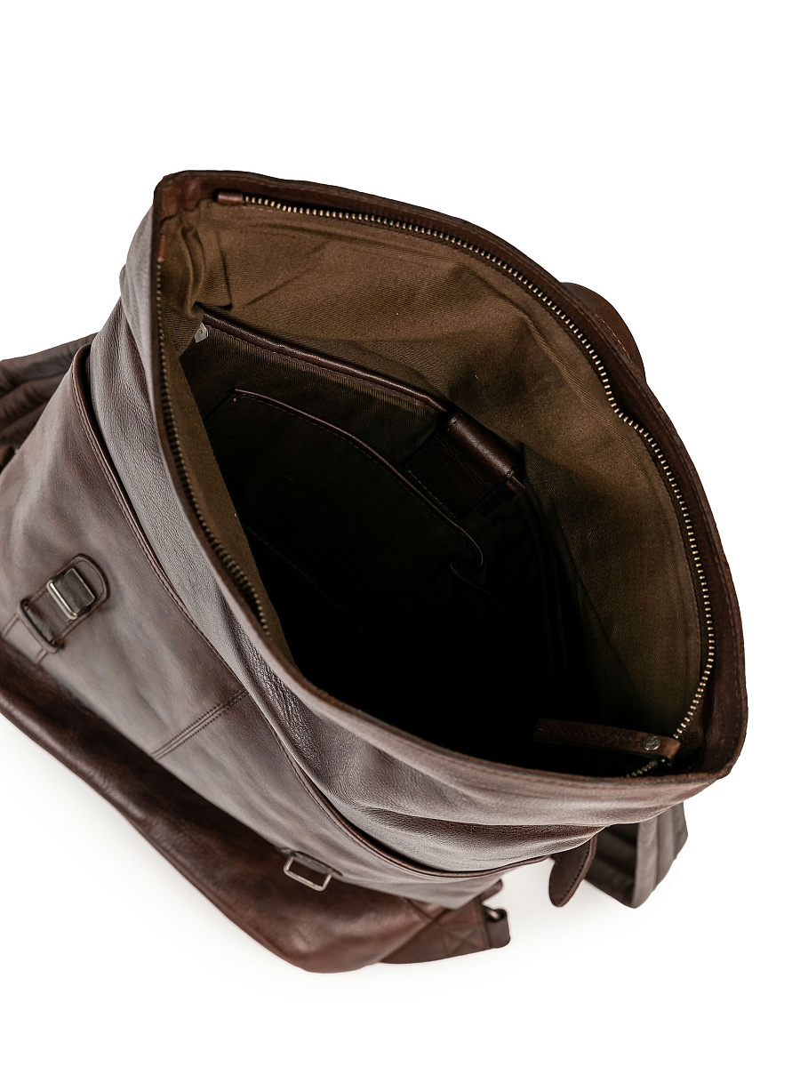 Рюкзак Dr.Koffer из натуральной кожи темно-коричневый