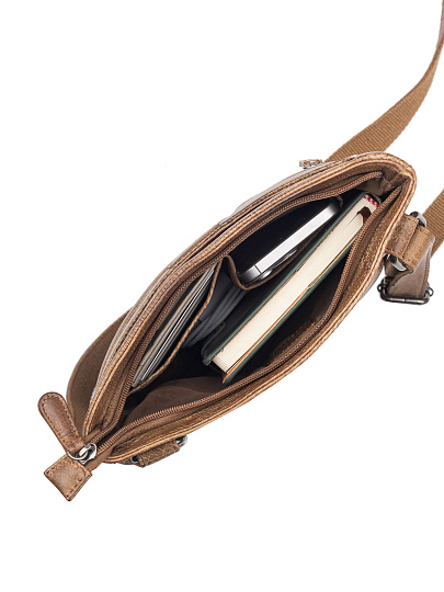 Сумка через плечо Dr. Koffer из натуральной кожи коричневая