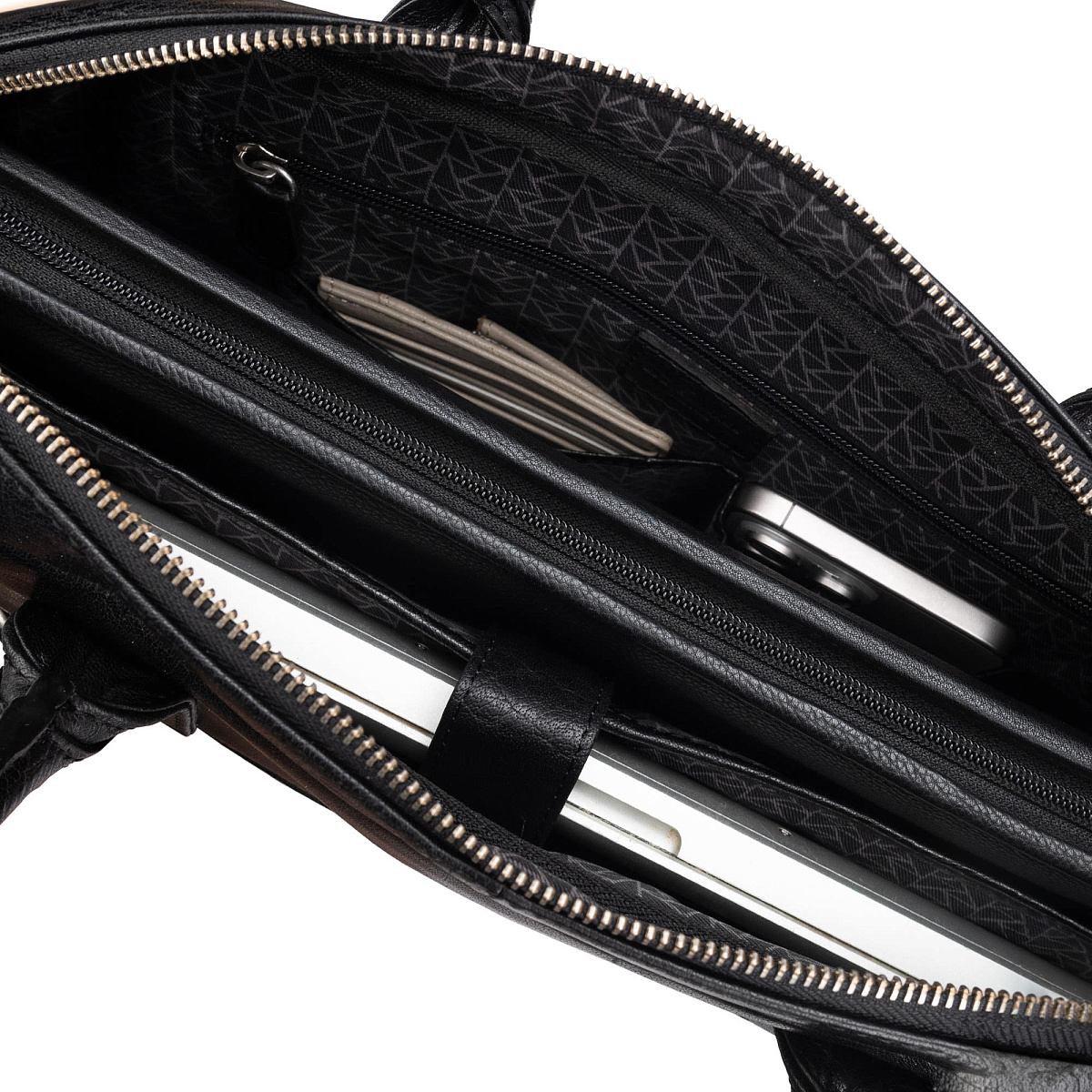 Деловая сумка Dr. Koffer из натуральной кожи черная