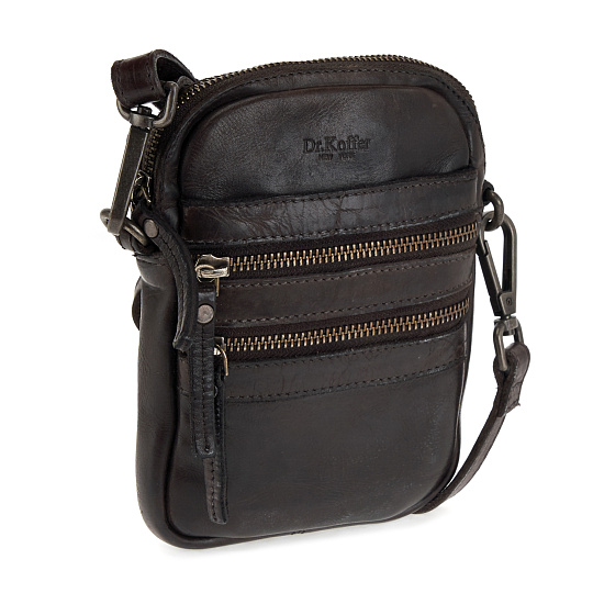 Сумка через плечо Dr.Koffer из натуральной кожи серая