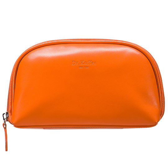 Косметичка Dr.Koffer из натуральной кожи оранжевая