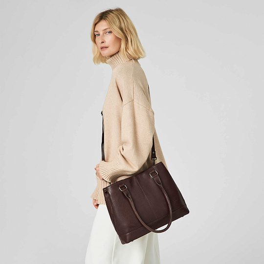 Женская сумка Dr.Koffer из натуральной кожи коричневая