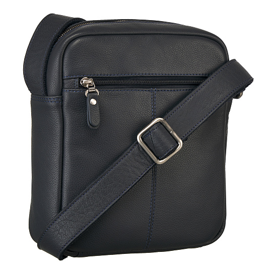 Сумка через плечо Dr.Koffer из натуральной кожи синяя