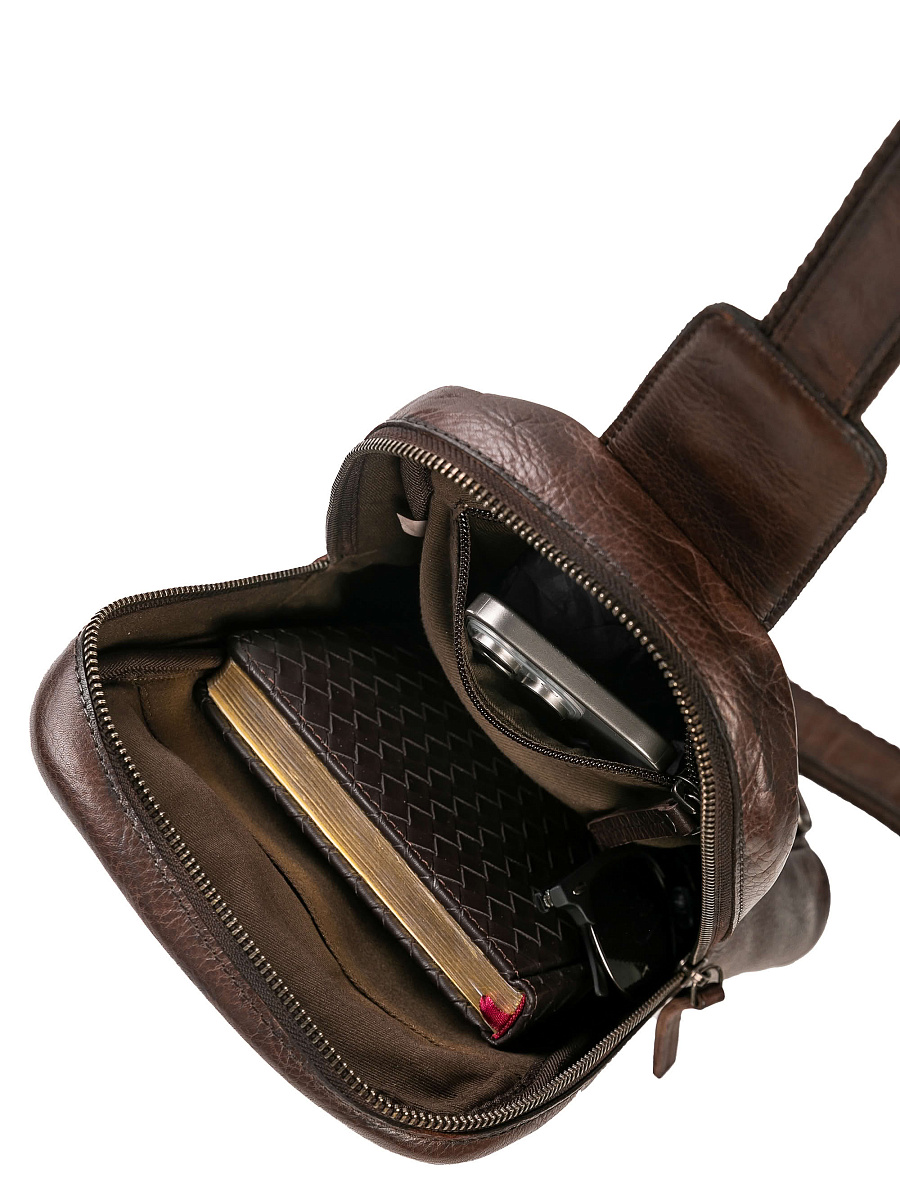 Рюкзак Dr.Koffer из натуральной кожи темно-коричневый