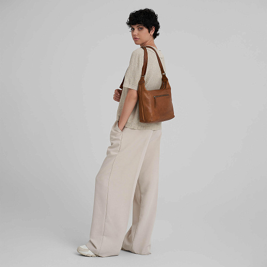 Женская сумка Dr.Koffer из натуральной кожи светло-коричневая